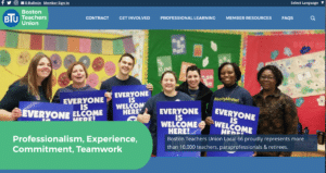 Homepage of Boston Teachers Union BTU